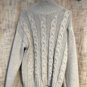 Gray turtleneck sweater